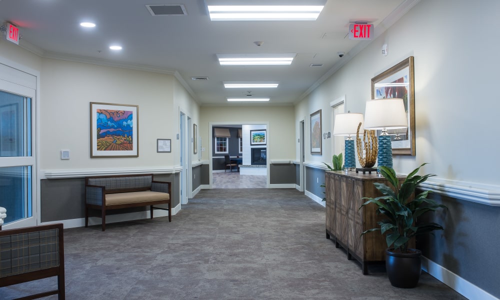 Decorated hallway at Heritage Health Care in Chanute, Kansas