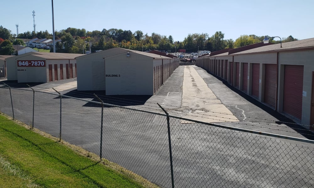 Wide driveways at A Shur-Lock Self Storage in Saint Charles, Missouri