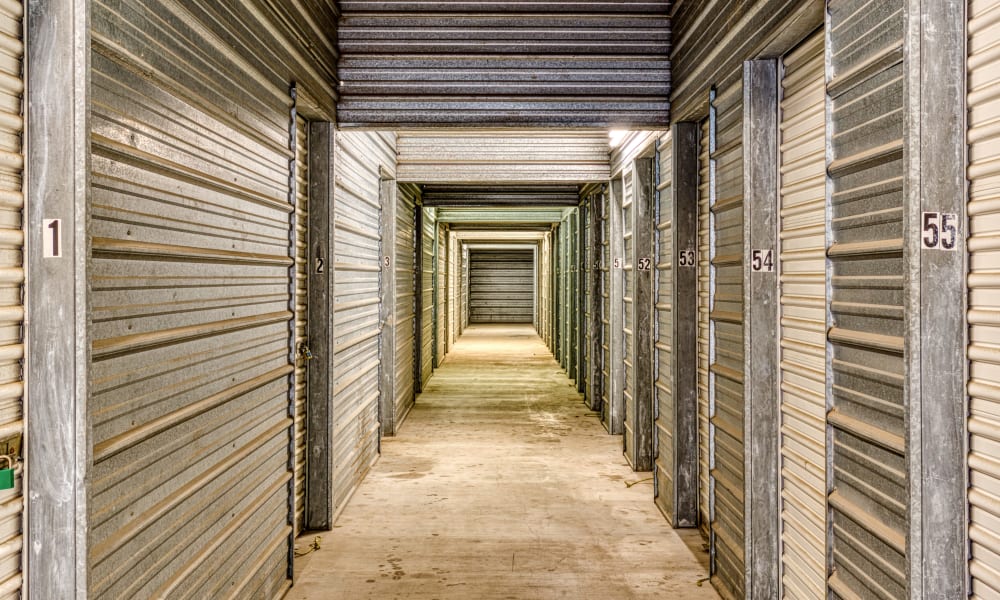 Interior storage units at Devon Self Storage in Austin, Texas