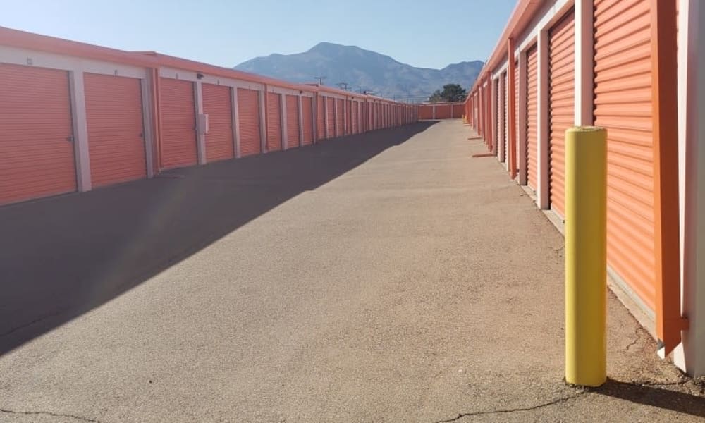 Drive-up storage units available for rent at Armadillo Self Storage in El Paso, Texas