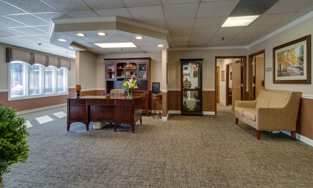 Reception desk at Spencer Place in Saint Peters, Missouri