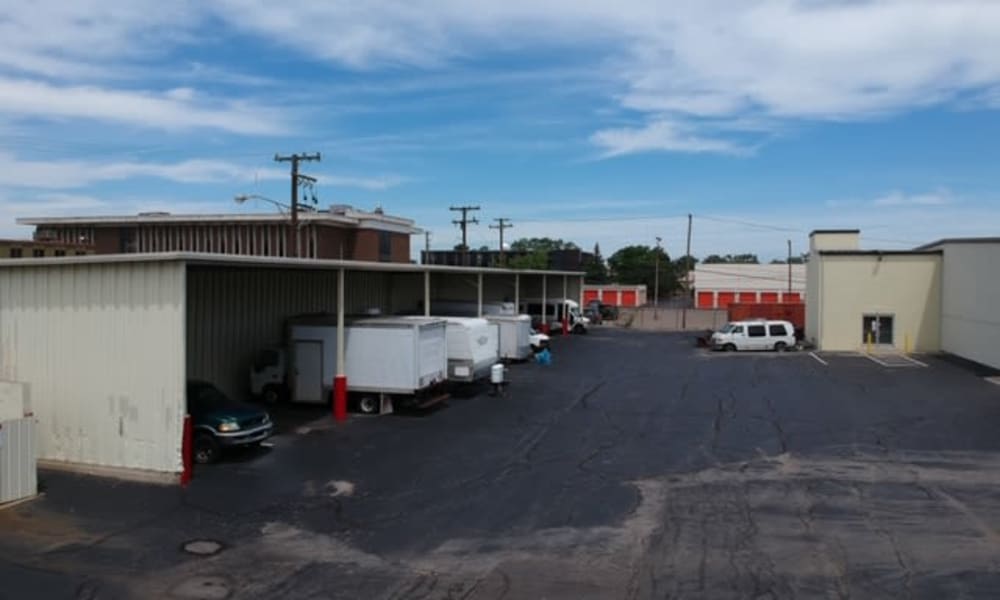 The covered outdoor storage at Michigan Storage Centers in Oak Park, Michigan