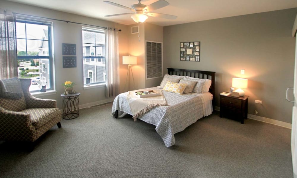 A spacious bedroom at Anthology of Wheaton in Wheaton, Illinois