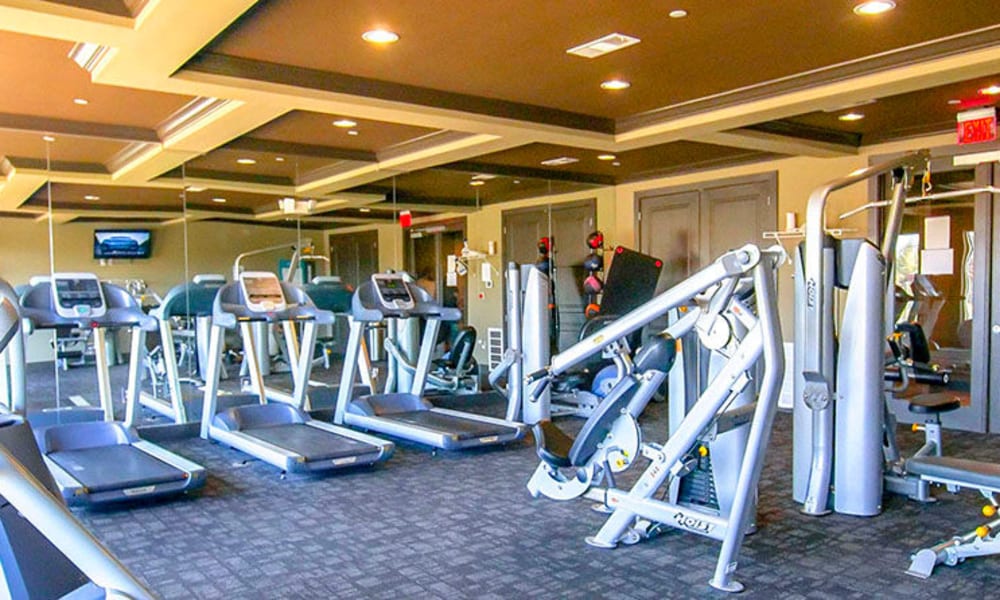 Well-equipped onsite fitness center at Anatole on Briarwood in Midland, Texas