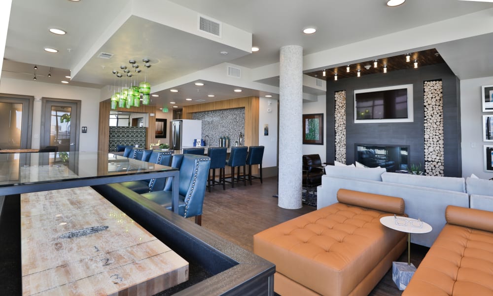 12th floor lounge a game room The Alcott in Denver, Colorado