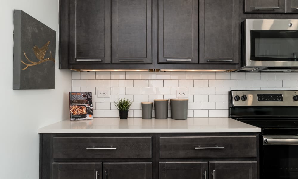 Stainless-steel appliances in kitchen at Alexander Pointe Apartments in Maineville, Ohio