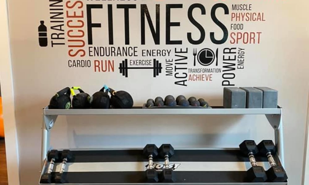 Mountain View Apartments offers fitness center with free weights located in Bozeman, Montana