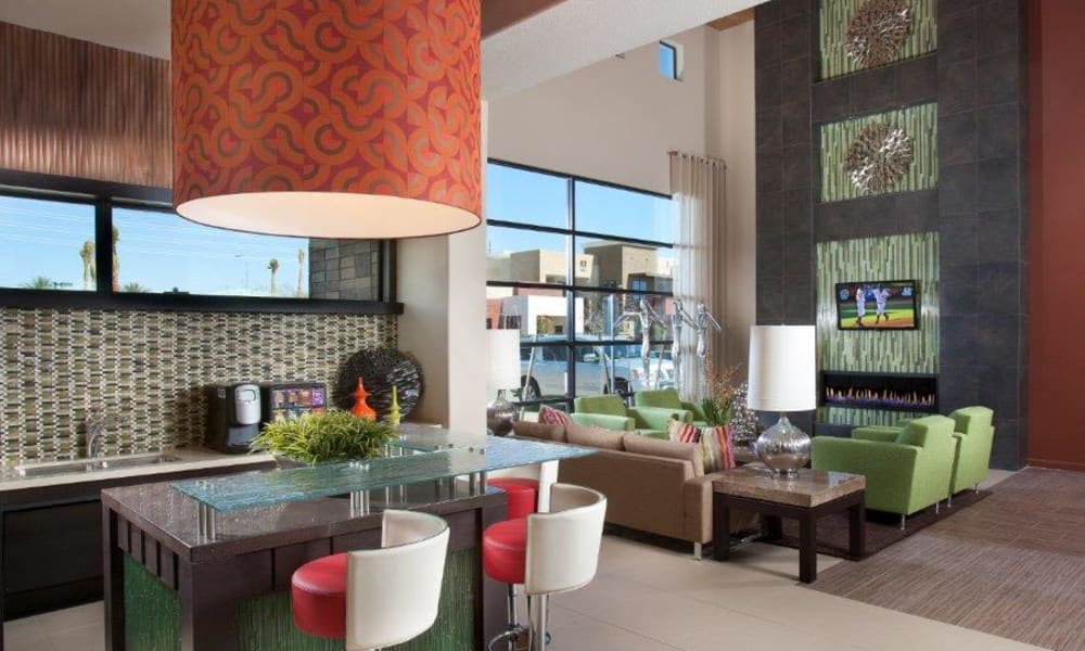 Terrific places to gather with your friends and neighbors in the clubhouse at Vive in Chandler, Arizona