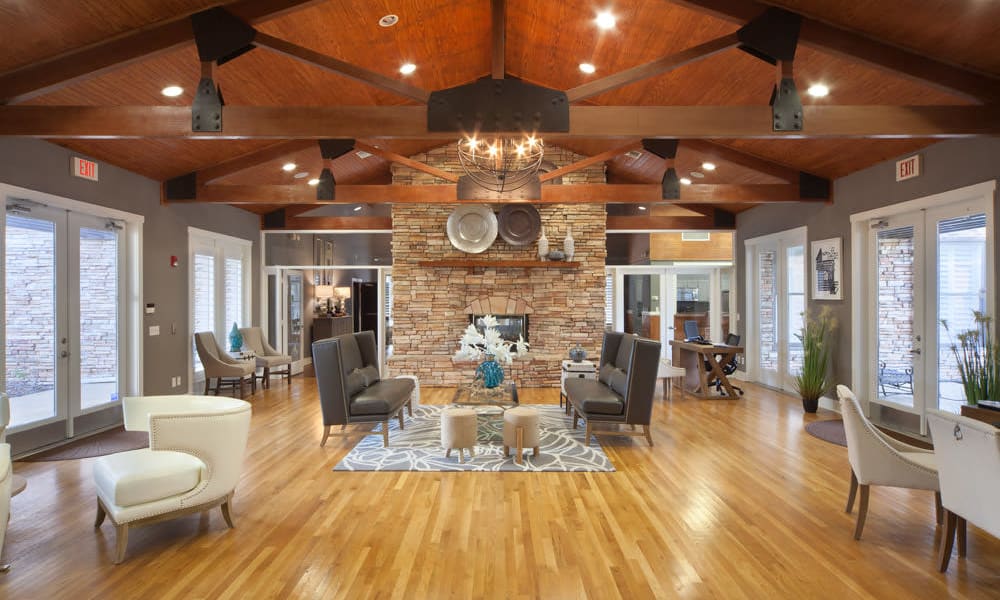 Lavishly decorated resident clubhouse at Wimberly at Deerwood in Jacksonville, Florida