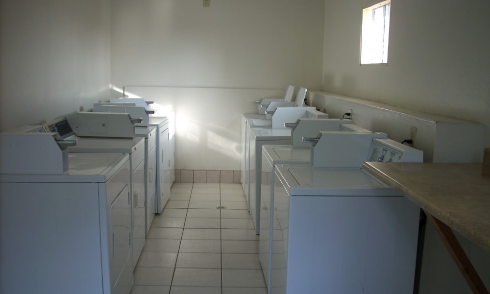 Laundry units at El Potrero Apartments in Bakersfield, California