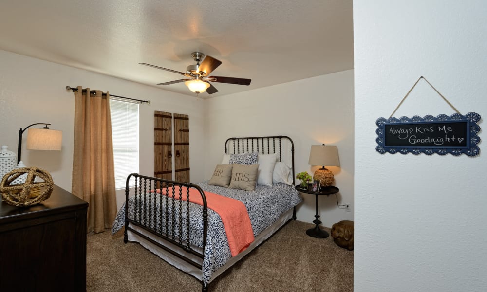 A large apartment bedroom at The Patriot Apartments in El Paso, Texas