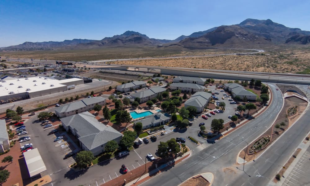 An arial view of the property at The Patriot Apartments in El Paso, Texas