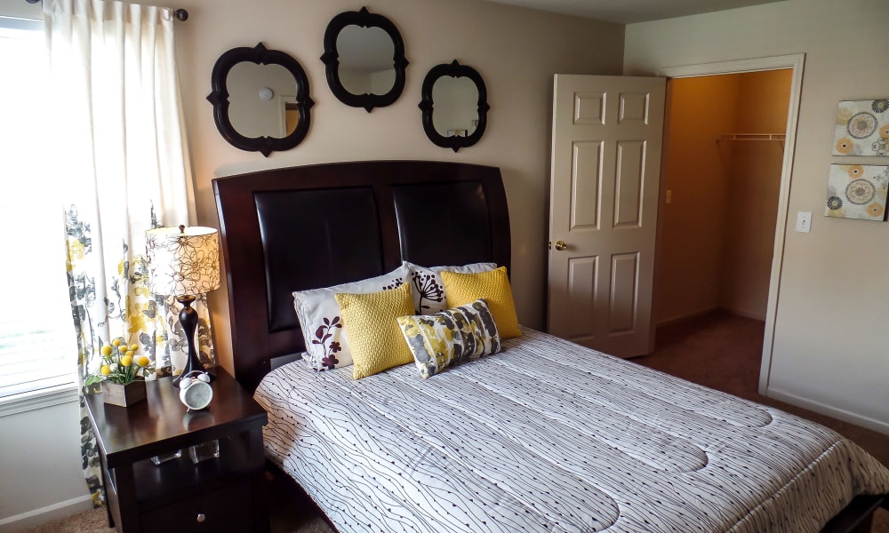 An apartment bedroom at Winchester Apartments in Amarillo, TX