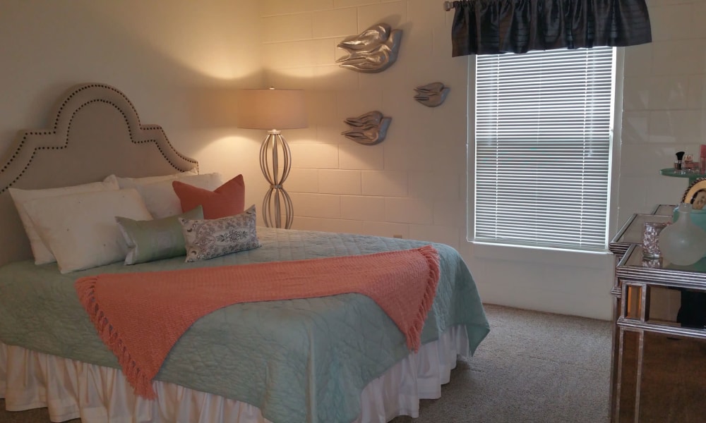 An apartment bedroom at The Phoenix Apartments in El Paso, TX