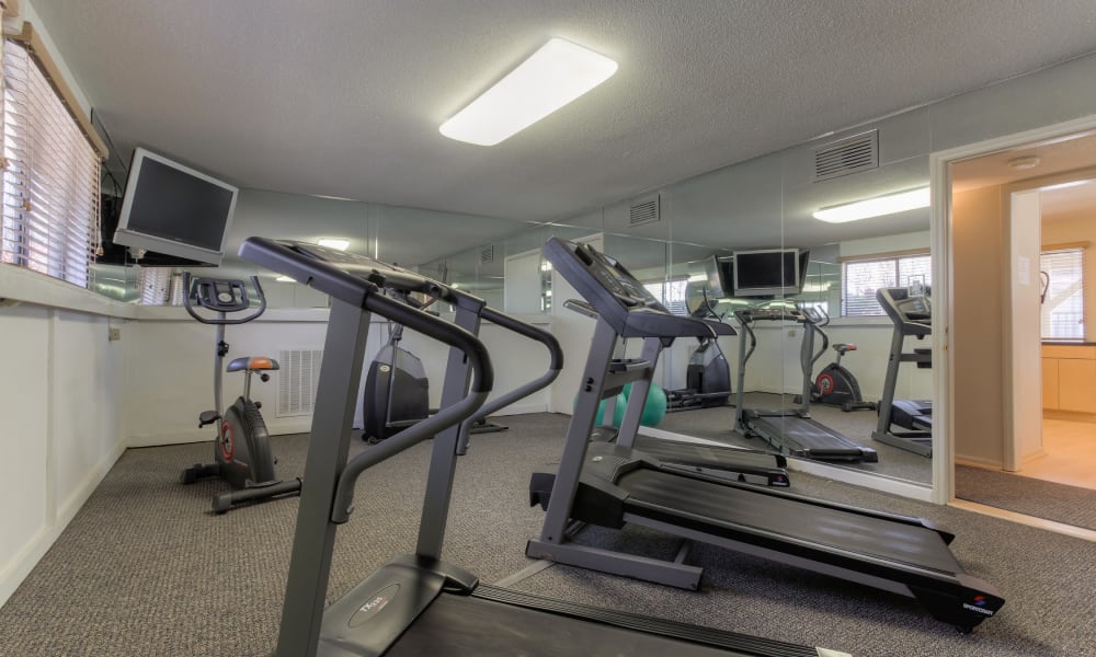 Fitness center at Enclave at North Point Apartment Homes in Winston Salem, North Carolina