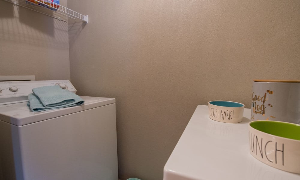 Washer and dryer at Crown Chase Apartments in Wichita, Kansas