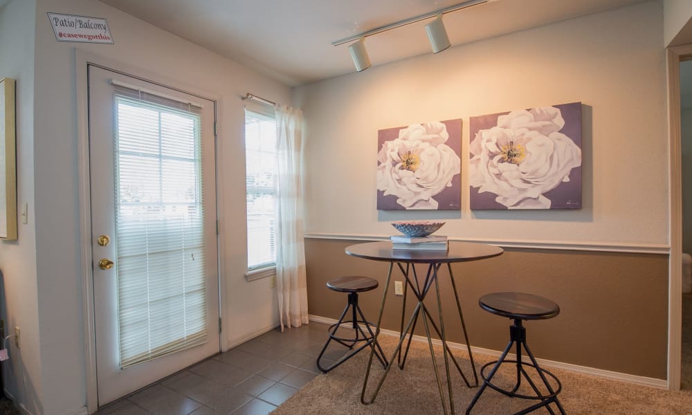 Dining area at Crown Chase Apartments in Wichita, Kansas