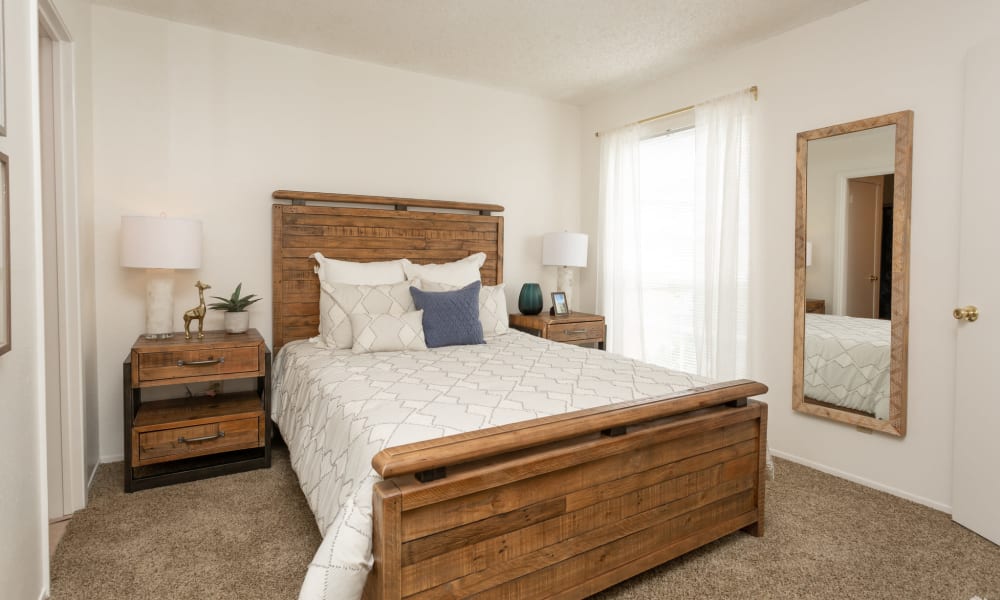 An apartment bedroom at Mountain Village in El Paso, Texas
