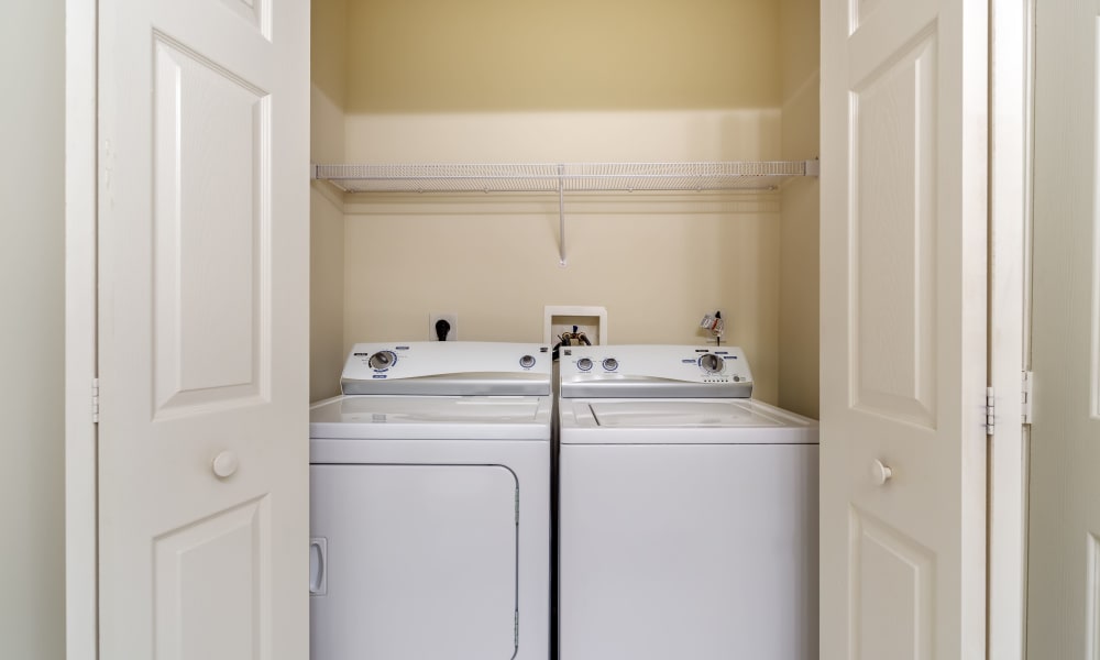 Washer and dryer in unit at The Waterfront Apartments & Townhomes in Munhall, Pennsylvania