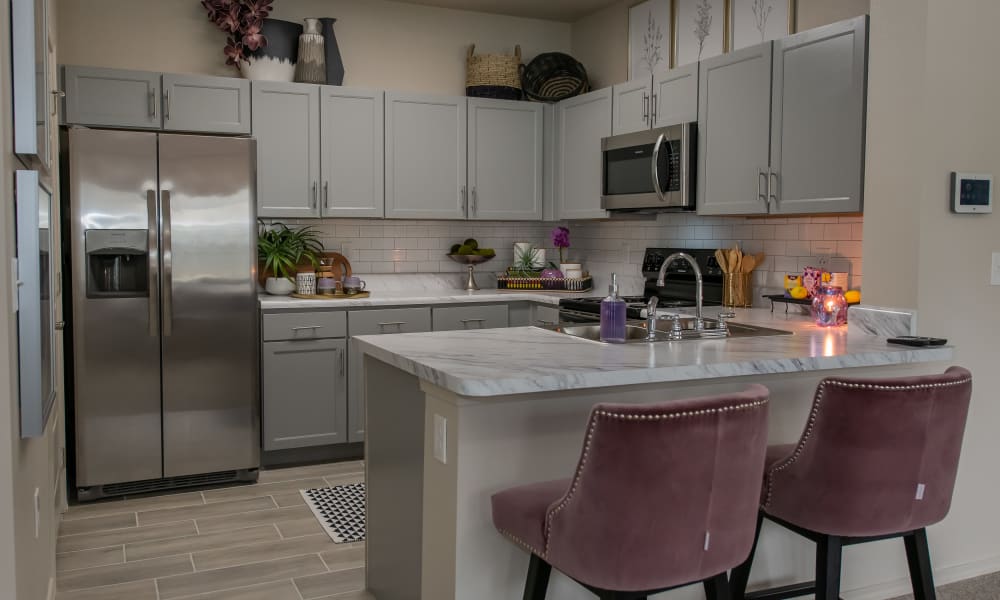 Breakfast bar in kitchen at Artisan Crossing in Norman, Oklahoma