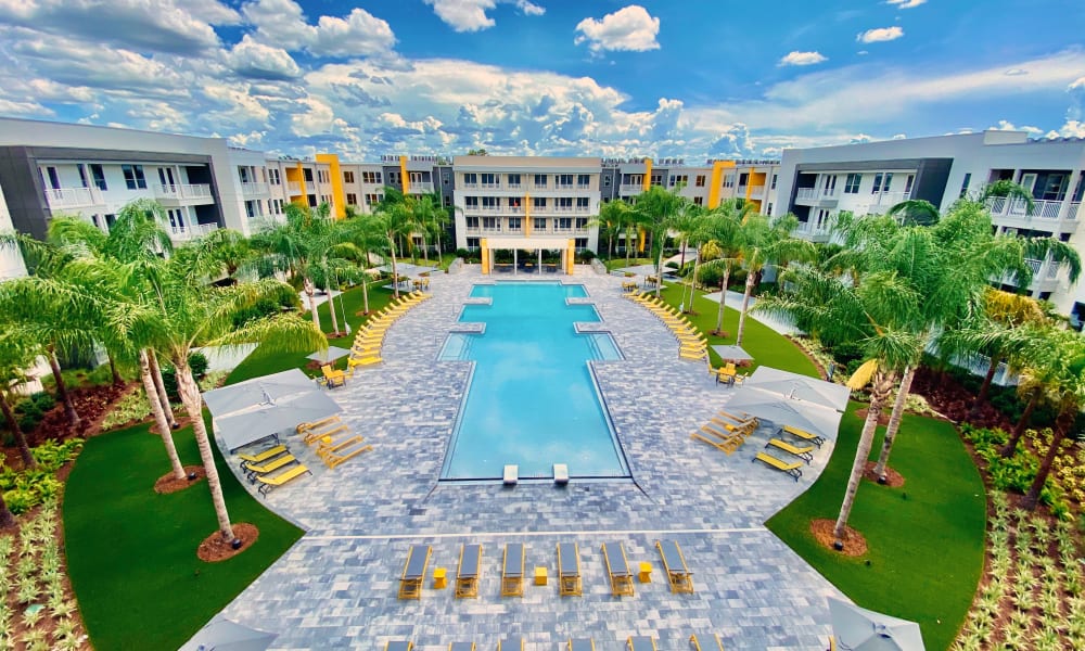 Resort style pool at Fusion apartments in Jacksonville, Florida