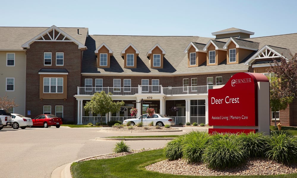 Signage outside of Deer Crest Senior Living in Red Wing, Minnesota