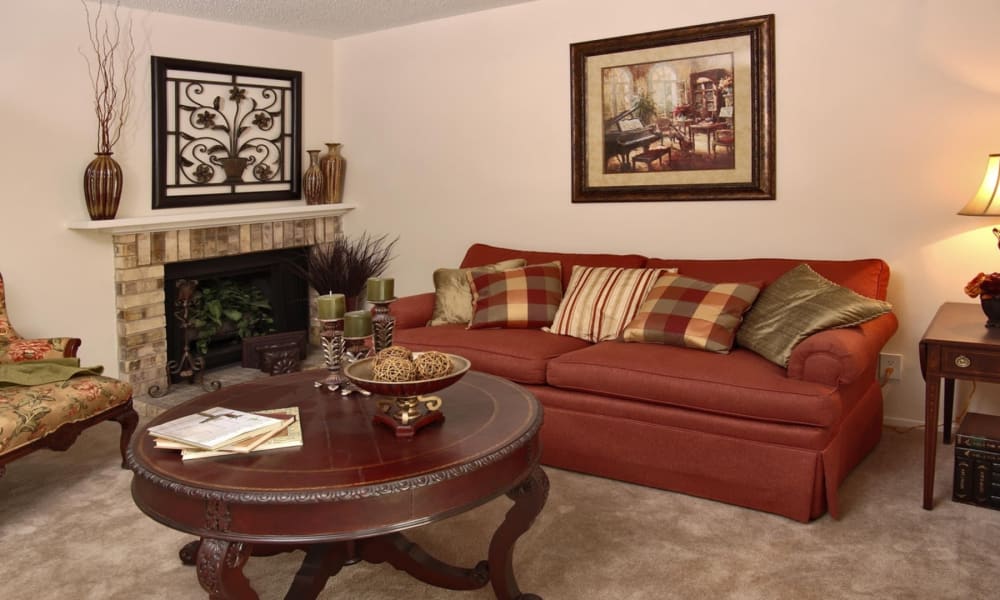 Living room at Grand Seasons Apartment Homes in Dallas, Texas