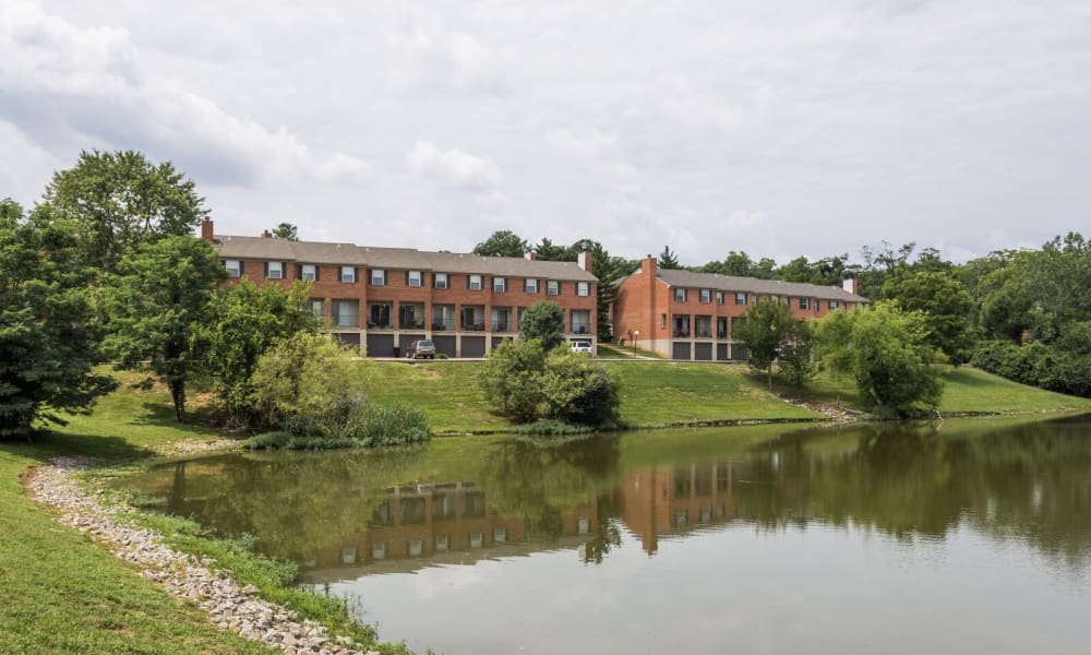 Lakefront view at Mallard Lakes Townhomes in Cincinnati, Ohio