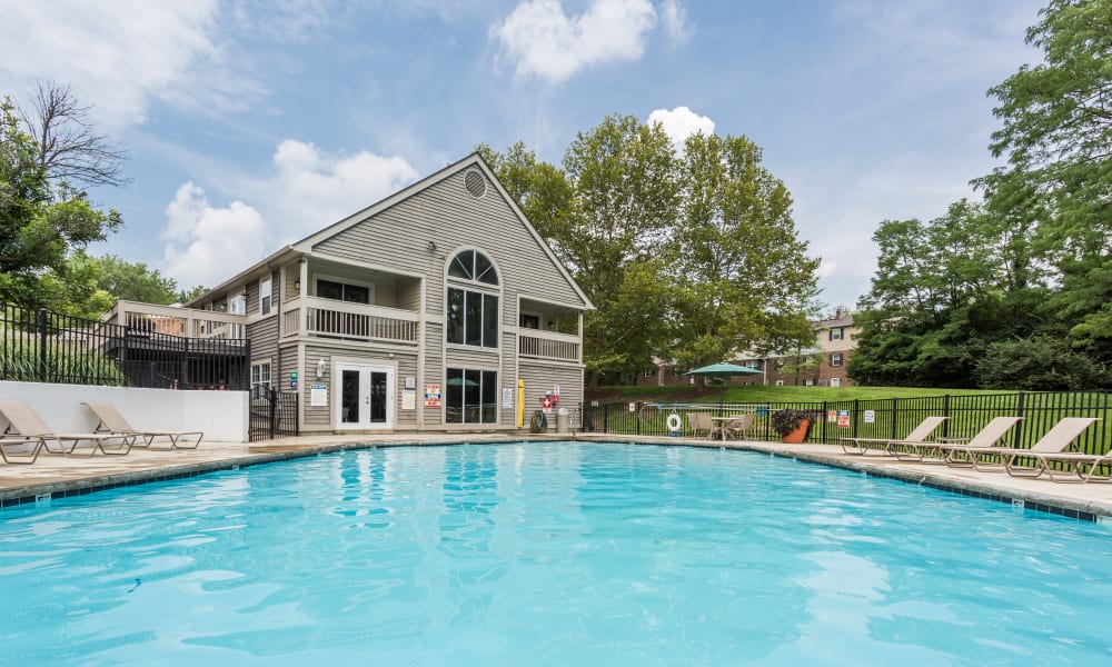 Sparkling pool at Mallard Lakes Townhomes in Cincinnati, Ohio