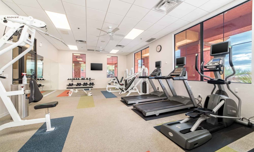 Stay healthy in the Oro Vista Apartments fitness center in Oro Valley, Arizona