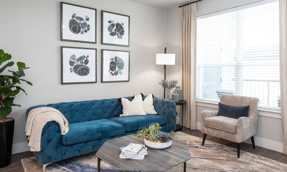 Cozy living room at Bellrock Market Station in Katy, Texas