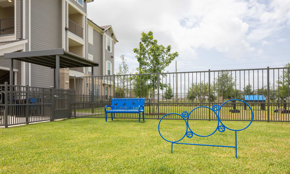 Dog park at Bellrock Market Station in Katy, Texas