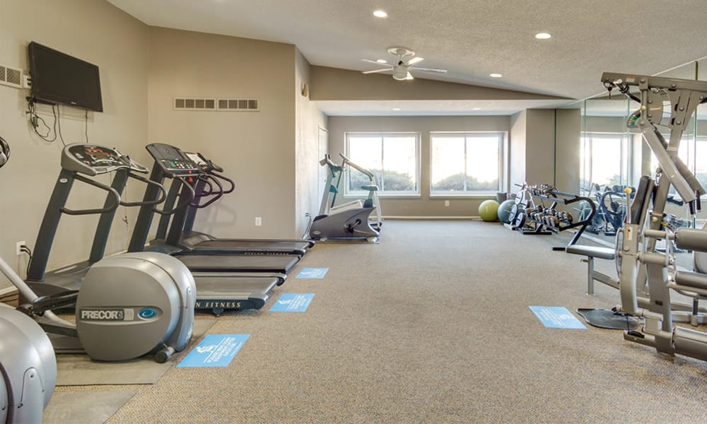 Fitness center at Pavilion Court Apartment Homes in Novi, Michigan