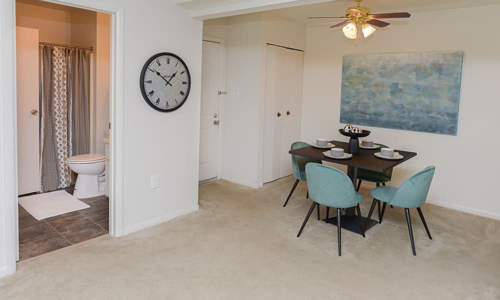 Enjoy a cozy dining area at The Landings Apartment Homes