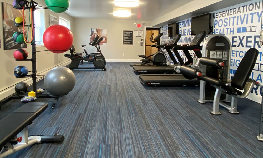 Fitness center at Hyde Park Apartment Homes in Bellmawr, New Jersey