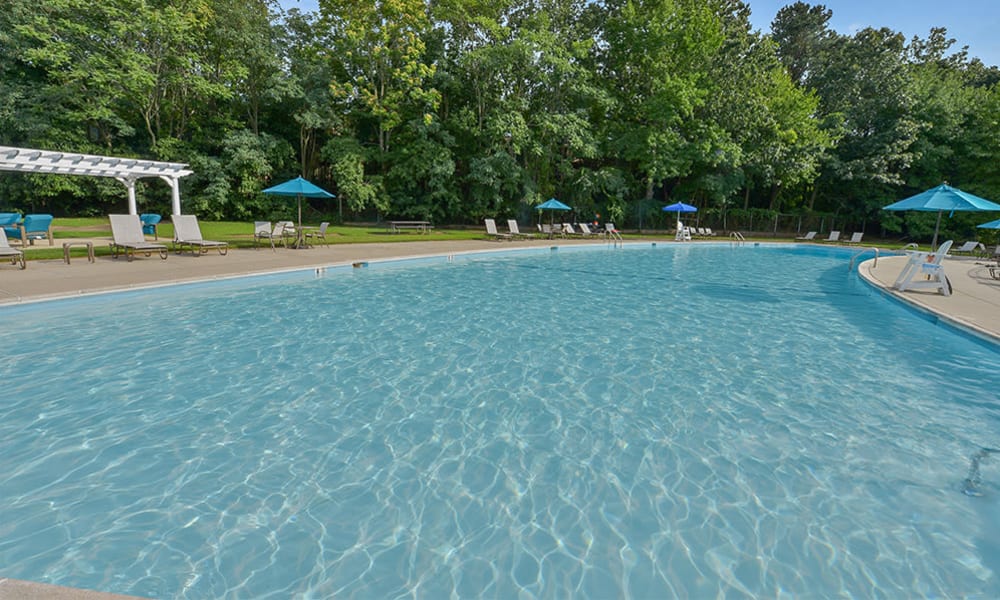 Swimming pool at apartments in Eatontown, New Jersey