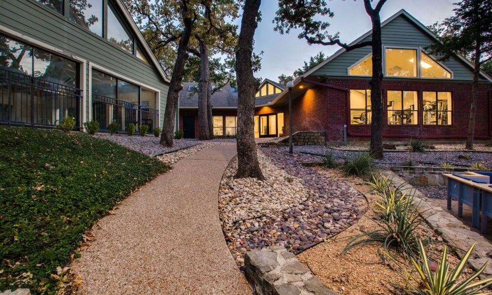 Exterior of the clubhouse at Verandahs at Cliffside Apartments in Arlington, Texas