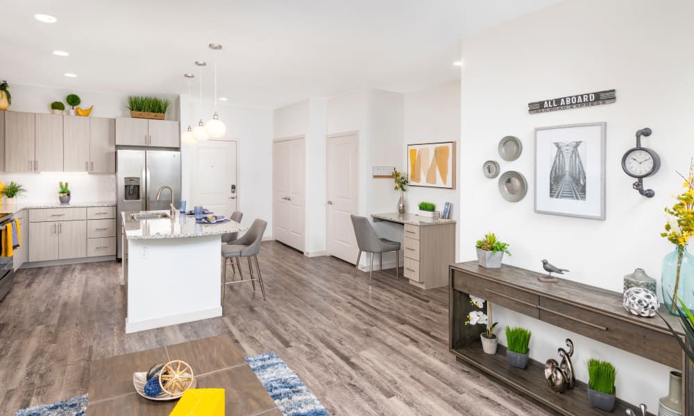 Kitchen and living room open concept The Crossing at Cooley Station in Gilbert, Arizona