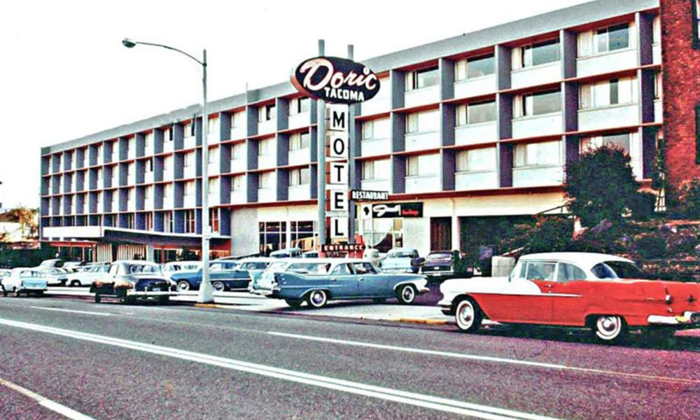 Doric hotel in its heyday at Cascade Park Vista Assisted Living in Tacoma, Washington