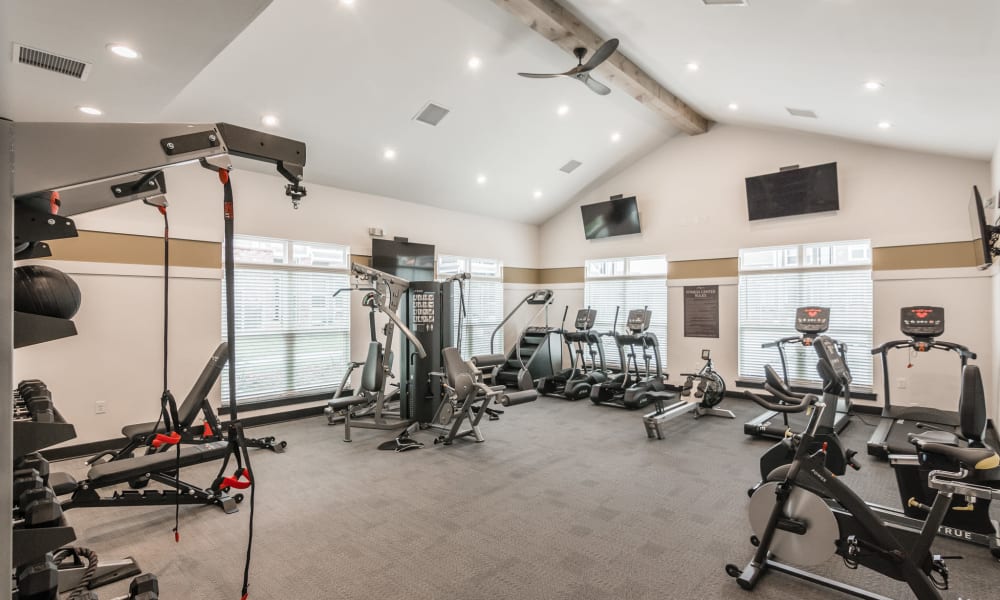Huge fitness center for residents to use anytime at Kirkwood Place in Clarksville, Tennessee