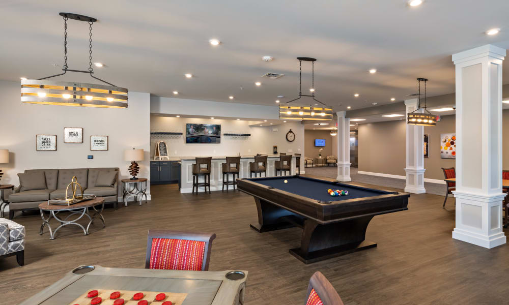 Community pub for residential use at Keystone Place at Richland Creek in O'Fallon, Illinois