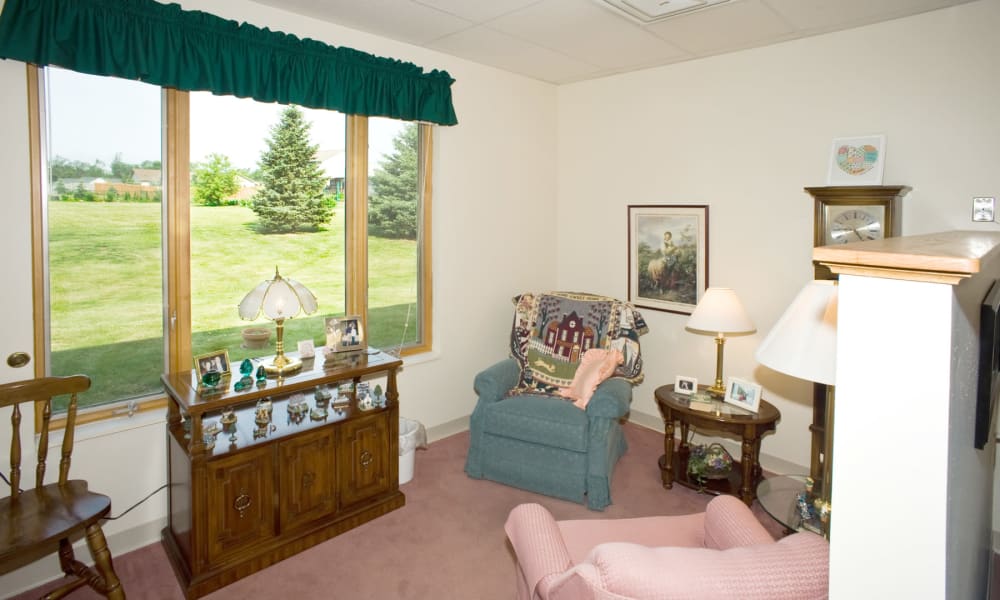 Resident bedroom at Wellington Place at Hartford in Hartford, Wisconsin