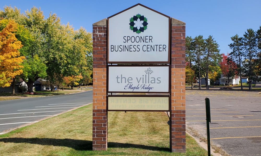 Signage outside at Villas At Maple Ridge in Spooner, Wisconsin