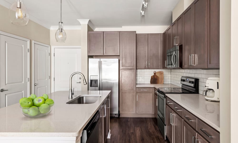 Upscale kitchen with modern appliances at Reserve Decatur | Luxury Apartments in Decatur, Georgia
