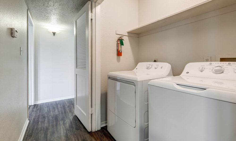 Laundry area at Peppertree Apartment Homes in Lafayette, Louisiana