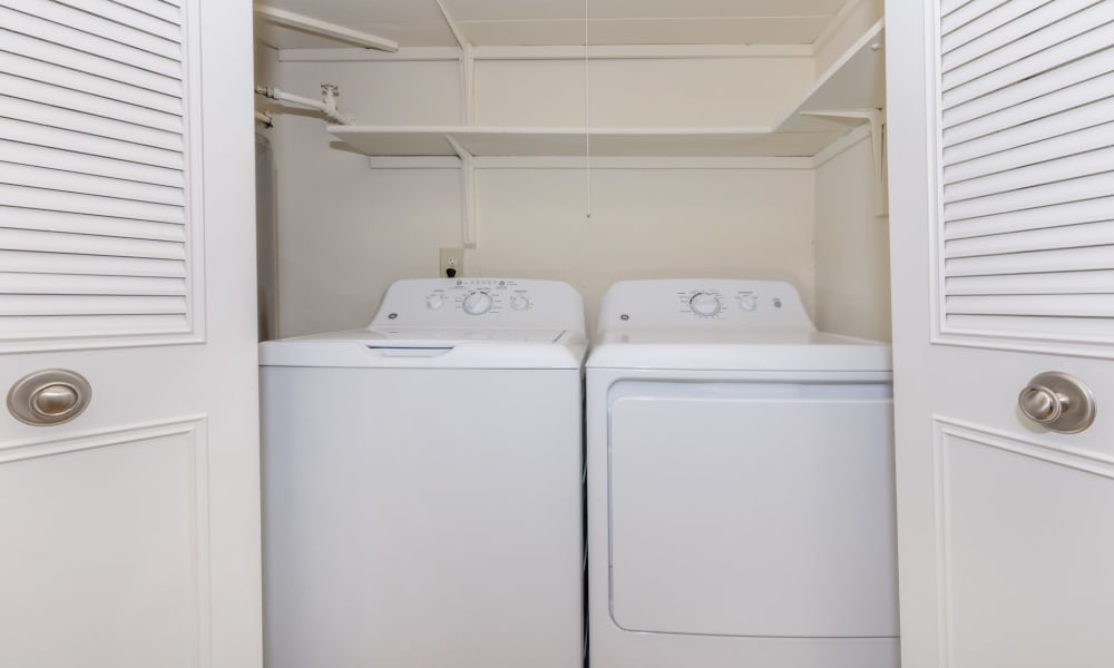 Full-size in-home washer and dryer at Lakeside Crossing at Eagle Creek in Indianapolis, Indiana