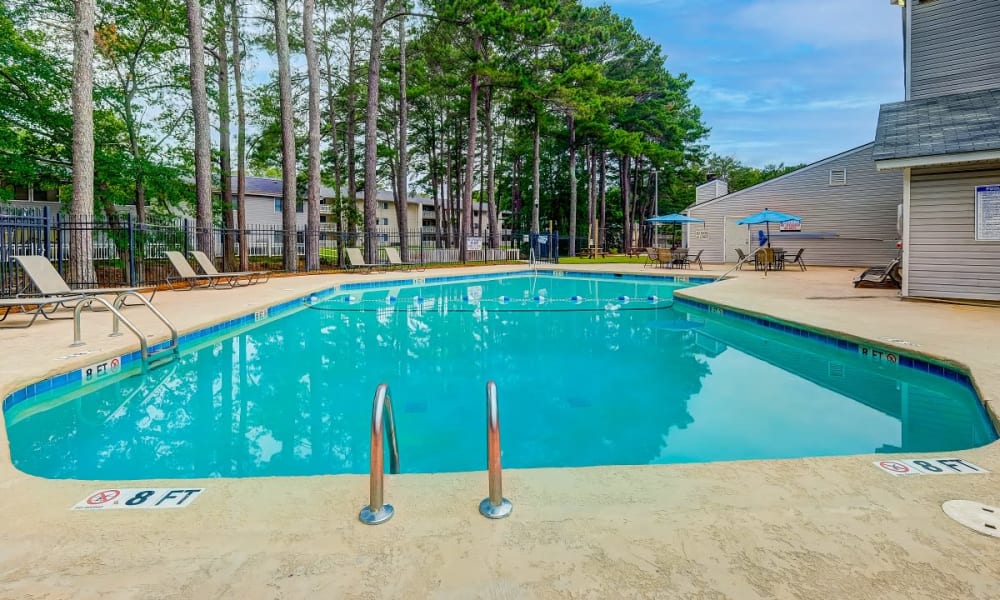 Sparkling swimming pool at Forestbrook Apartments & Townhomes in West Columbia, South Carolina