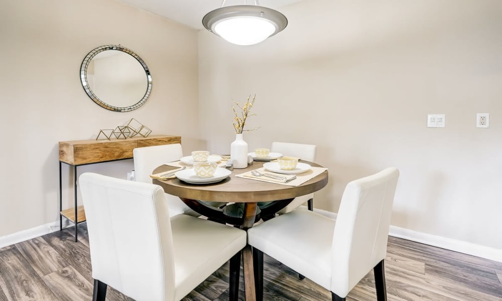 Staged dining room at Forestbrook Apartments & Townhomes in West Columbia, South Carolina