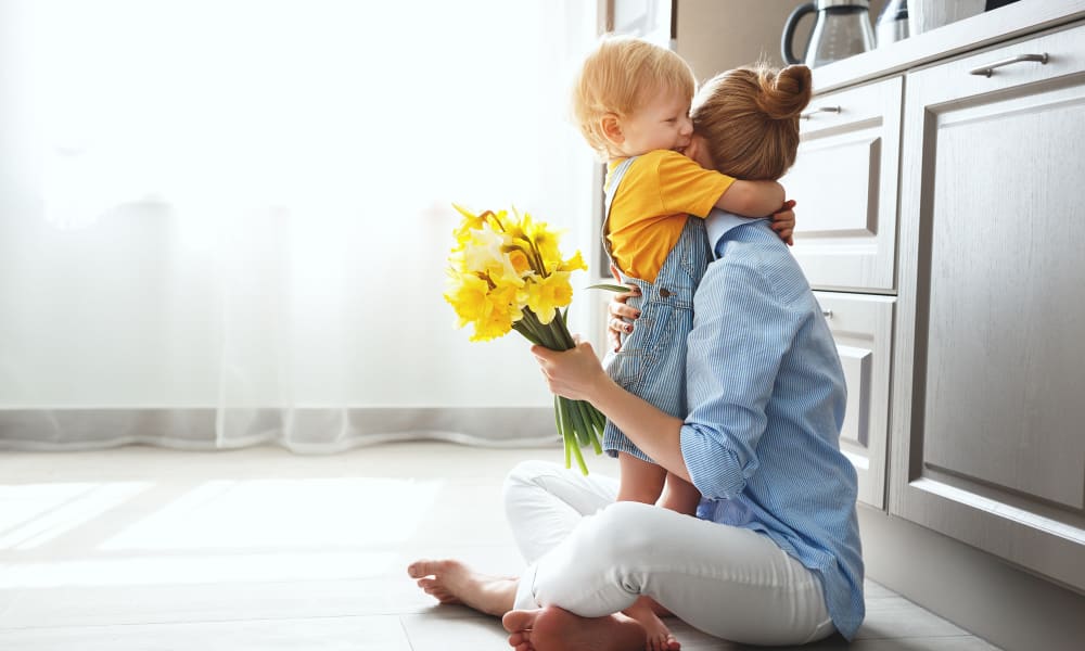 Mom and child in their home at Viva Communities