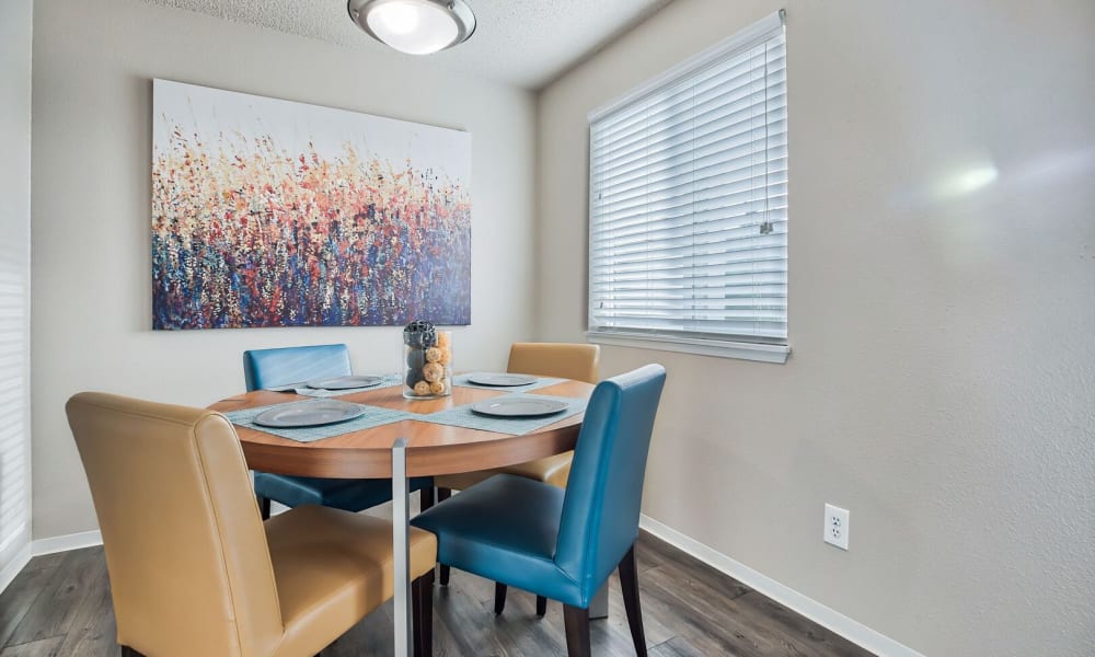 Modern dining rooms at Hiddenvale Apartments in University Place, Washington